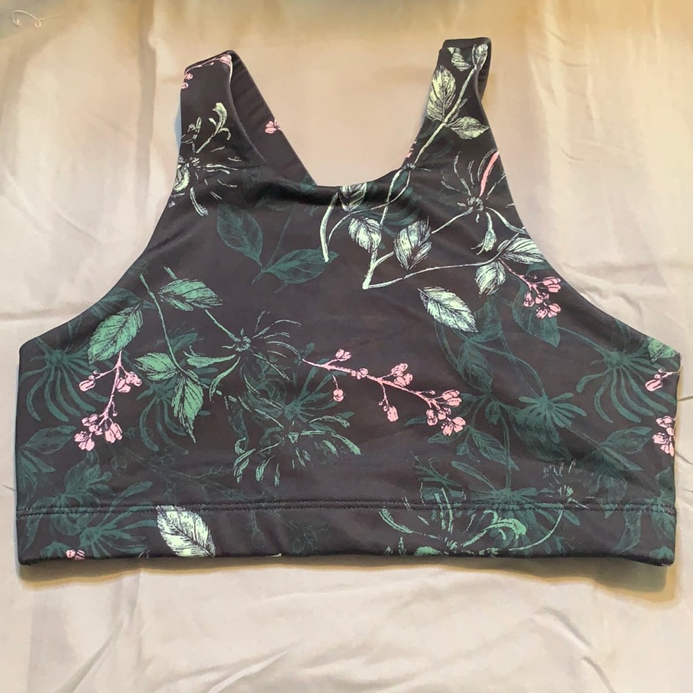 Z by Zella Black Floral Sports Bra YXL